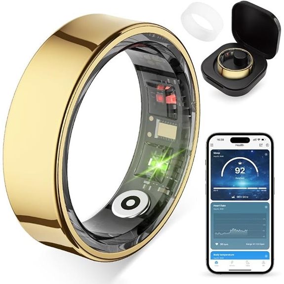 COLMI R09 Smart Ring Hauttemperatur Herzfrequenz- & Schlaftracker (Gold 7)