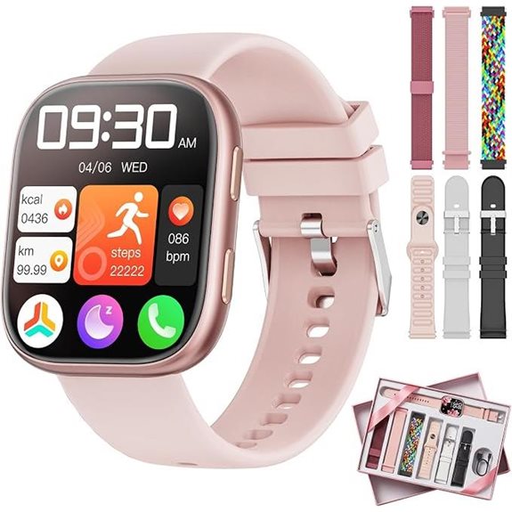 Smartwatch mit Bluetooth-Anrufen, Fitness-Tracking & 7 Armbändern